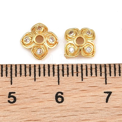 Brass Micro Pave Clear Cubic Zirconia Bead Caps CU-CBA6A75-26G-1