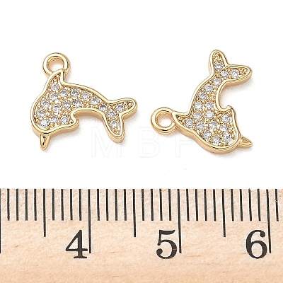 Brass Micro Pave Cubic Zirconia Charms KK-D261-13G-1