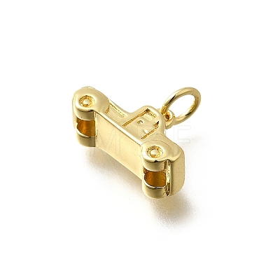 Brass Micro Pave Cubic Zirconia Charms KK-P295-13G-1