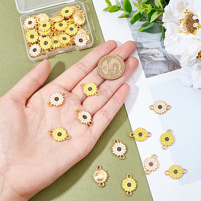 50Pcs 2 Colors Golden Tone Alloy Connector Charms FIND-CA0004-55-1
