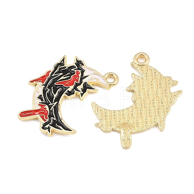 Alloy with Black Enamel Pendants AL-CBA2919-02G-10-1