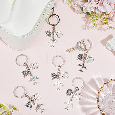 20Pcs Airplane Alloy Keychains KEYC-SC00030-1