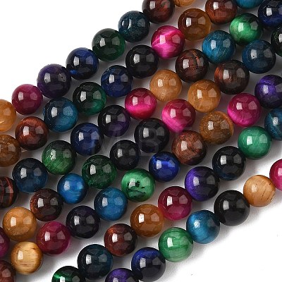 Natural Tiger Eye Beads Strands X-G-G101-6mm-6-1