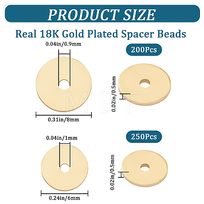 CREATCABIN 450Pcs 2 Style Brass Spacer Beads KK-CN0002-49-1