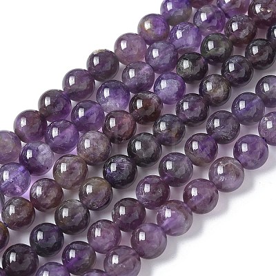 Natural Amethyst Beads Strands G-M445-8MM-01B-1