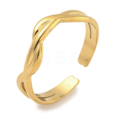 304 Stainless Steel Open Cuff Ring for Women RJEW-U014-08G-1