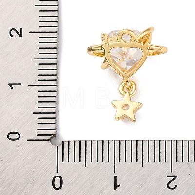 Brass Micro Pave Cubic Zirconia Pandents KK-U042-12G-1