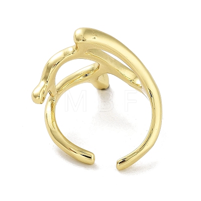Rack Plating Brass Cuff Rings RJEW-D025-07G-1
