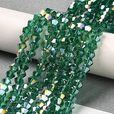 Transparent Electroplate Glass Beads Strands GLAA-F029-4mm-A10-1