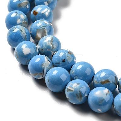 Synthetic Turquoise and Sea Shell Assembled Beads Strands G-D482-01D-04-1