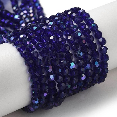 Electroplate Transparent Glass Beads Strands X-EGLA-A035-T4mm-L06-1