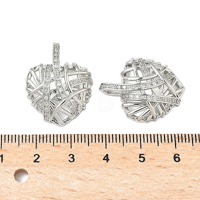 Brass Micro Pave Clear Cubic Zirconia Pendants X-KK-B139-01P-1