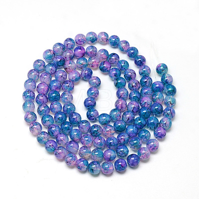 Baking Painted Glass Beads Strands DGLA-Q023-6mm-DB72-01-1