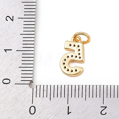 Brass Micro Pave Clear Cubic Zirconia Charms KK-G544-04G-05-1