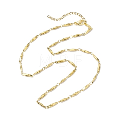 304 Stainless Steel Rectangle link Chain Necklaces NJEW-JN04746-02-1