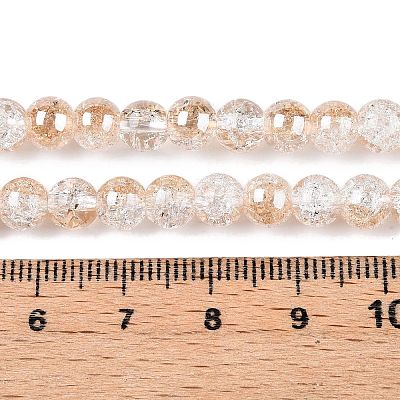 Electroplated Crackle Glass Beads Strands X-EGLA-N014-6mm-02-1