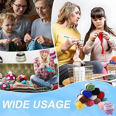 12 Skeins 12 Colors 4-Ply 59.7%Polyester & 40.3%Acrylic Fiber Yarn for Tufting Gun Rugs OCOR-FS0001-07-1