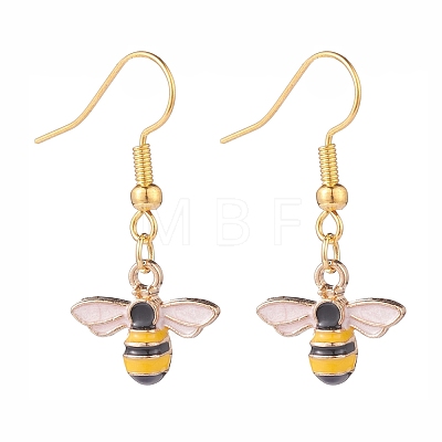 Bee Theme Enamel Dangle Earrings EJEW-JE04808-1