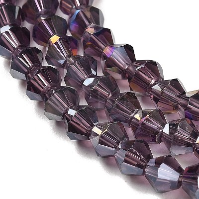 Transparent Electroplate Glass Beads Strands EGLA-A039-T3mm-B04-1