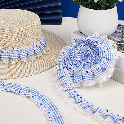5Yards Polyester Lace Ribbon OCOR-GF0006-20A-1