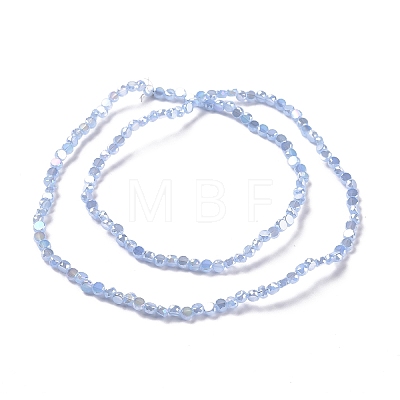 Transparent Electroplate Glass Beads Strands GLAA-E036-06C-1