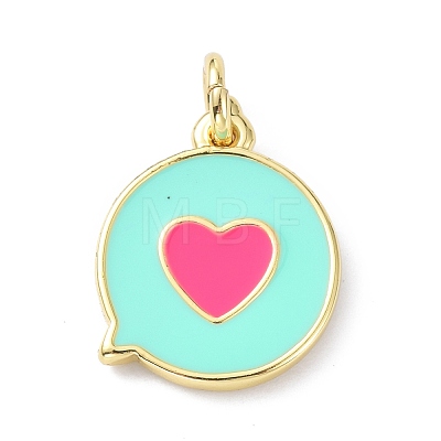 Eco-Friendly Brass Enamel Pendants KK-C220-04G-1