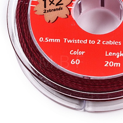 2-Ply Round Waxed Cotton Thread Cords YC-T004-01A-10-1