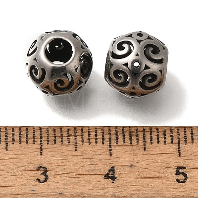 304 Stainless Steel European Beads STAS-D191-07B-AS-1