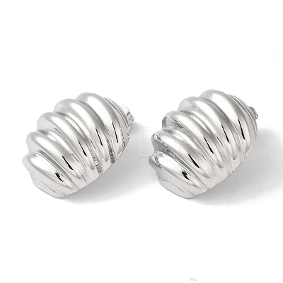 Non-Tarnish Chunky Oval 304 Stainless Steel Stud Earrings for Women EJEW-I303-08P-1