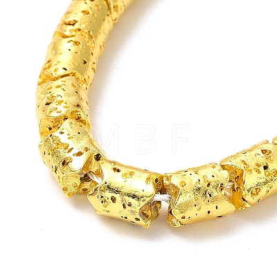 Electroplated Natural Lava Rock Beads Strands G-G984-03-1