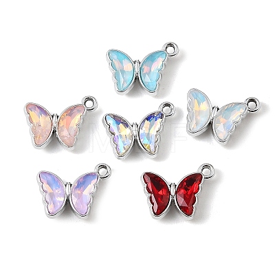 UV Plating Alloy Glass Pendants FIND-K032-22P-1