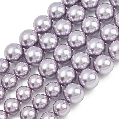Electroplated Shell Pearl Graduated Beads Strands BSHE-C011-04-03-1