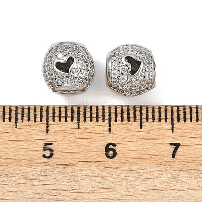 Brass Micro Pave Cubic Zirconia Beads KK-F906-23P-1