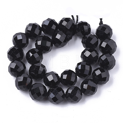 Natural Black Tourmaline Beads Strands X-G-S345-6mm-002-1