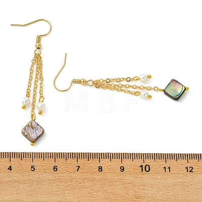 Shell Pearl & Abalone Shell/Paua Shell Dangle Earrings for Women EJEW-JE07328-02-1