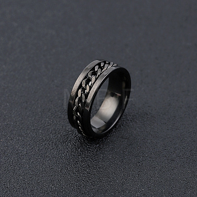 304 Stainless Steel Rotatable Chain Finger Rings for Men FS-WG60CA3-37-1