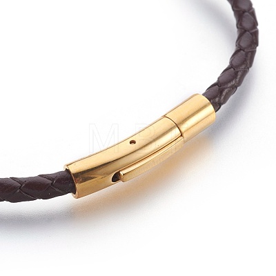 Braided Leather Cord Bracelet Making MAK-L018-02A-01-1