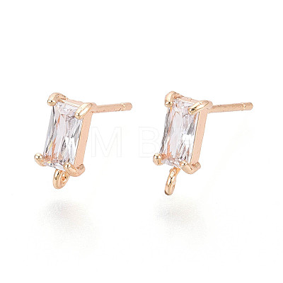 Brass Stud Earring Findings X-KK-T038-492C-1