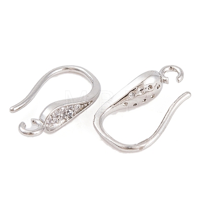 Rack Plating Brass Cubic Zirconia Earring Hooks KK-S374-05P-02-1