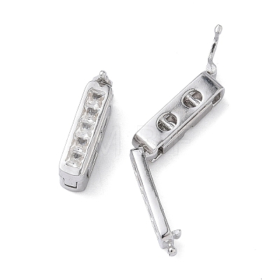 925 Sterling Silver Cubic Zirconia Twister Clasps STER-WH0007-28C-P-1