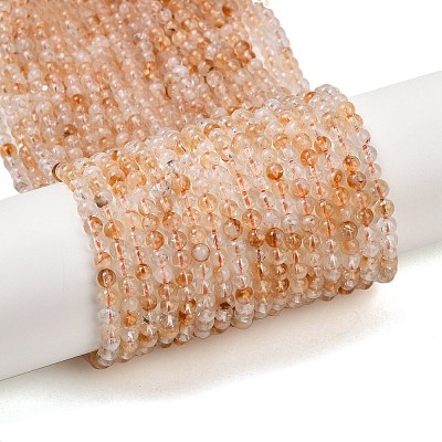 Heated Natural Citrine Bead Strands G-P466-01B-01-1