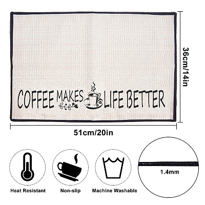 Coffee Theme Cotton and Linen Cup Mats AJEW-WH0201-013-1