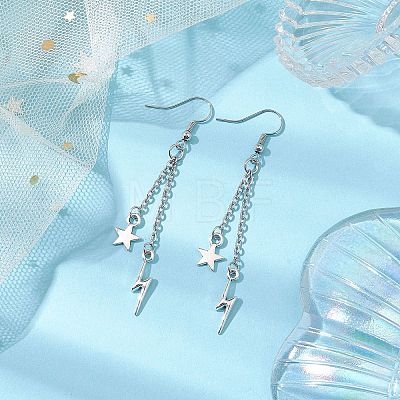 304 Stainless Steel Dangle Earrings EJEW-JE06048-01-1