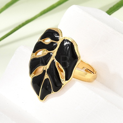 304 Stainless Steel Enamel Cuff Open Rings SA-CBA369F-02G-02-1