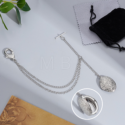 Brass Clip Pocket Watch Chain HJEW-PH02443-1