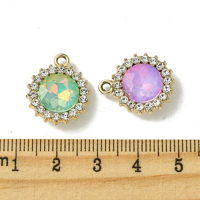 UV Plating Alloy with Mixed Color Glass Rhinestone Pendants FIND-B039-04G-1