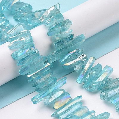 Natural Quartz Crystal Points Beads Strands G-K181-B11-1