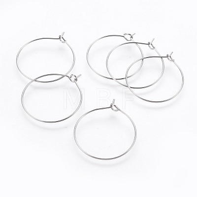 316 Surgical Stainless Steel Hoop Earring Findings STAS-P221-01C-P-1