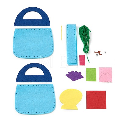 Non Woven Fabric Embroidery Needle Felt Sewing Craft of Pretty Bag Kids LS-DIY-H140-04-1