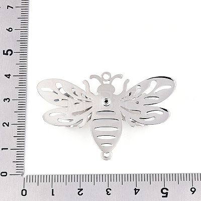 Brass Crystal Rhinestone 3D Bee Connector Charms KKC-T003-03P-1